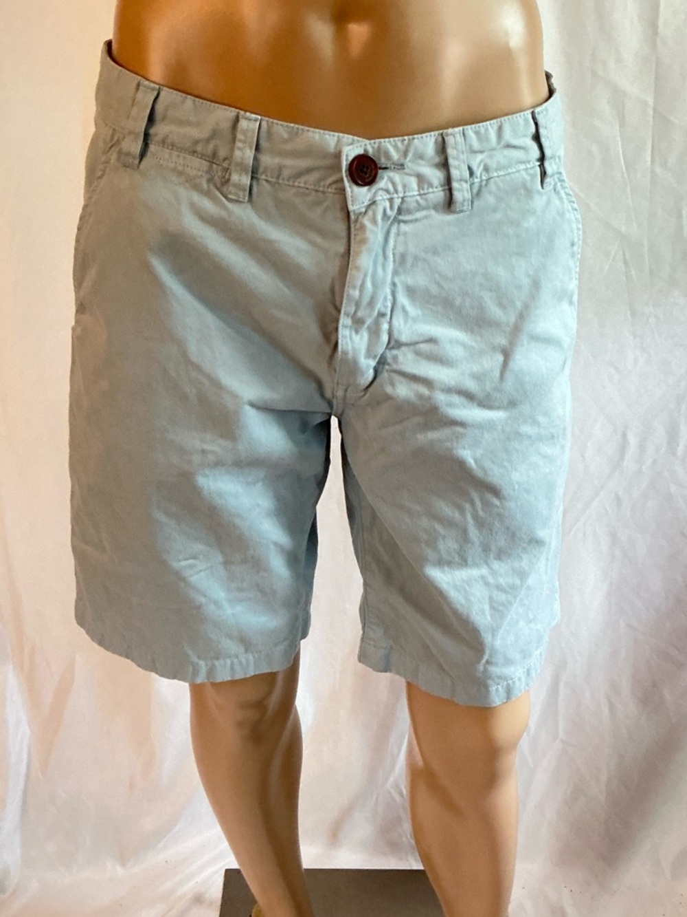 Barbour Light Blue Cotton Flat Front Shorts EUC